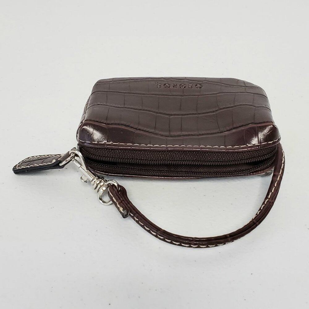 George Croc Embossed Faux Leather Zip Coin Pouch Wallet - Picture 4 of 9